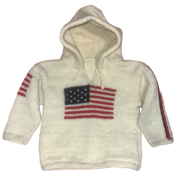 Other - Tejidos Imalaya Wool Full Zipper Sweater Handmade Hooded Flag Kids 5